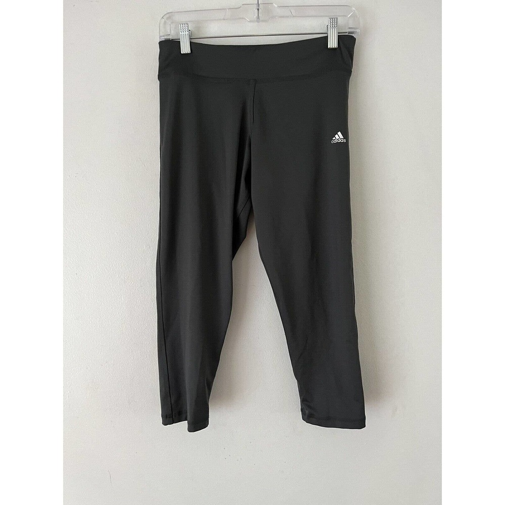 Adidas Dark Gray Climalite Athletic Capri Pants Size Medium